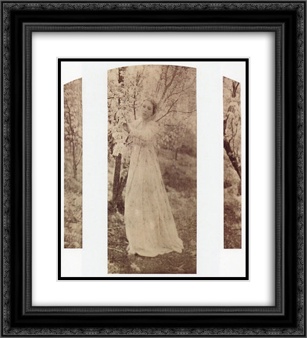 Spring - A Triptych 20x22 Black Ornate Wood Framed Art Print Poster with Double Matting by White, Clarence