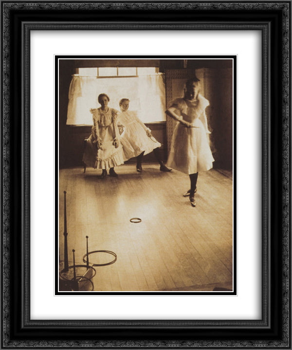The Ring Toss 20x24 Black Ornate Wood Framed Art Print Poster with Double Matting by White, Clarence