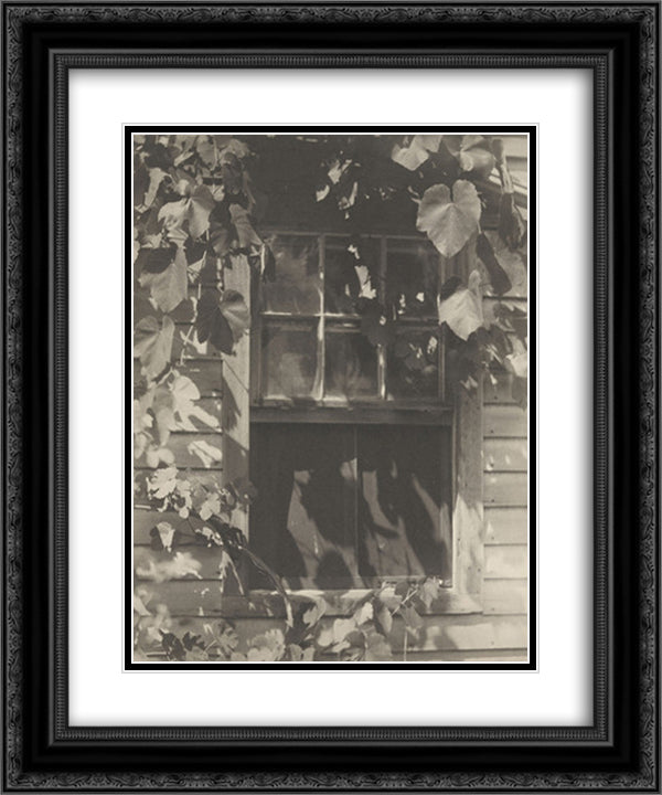 The Studio Window 20x24 Black Ornate Wood Framed Art Print Poster with Double Matting by White, Clarence