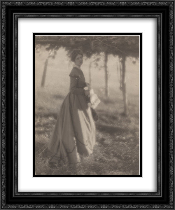 Under the Arbor 20x24 Black Ornate Wood Framed Art Print Poster with Double Matting by White, Clarence