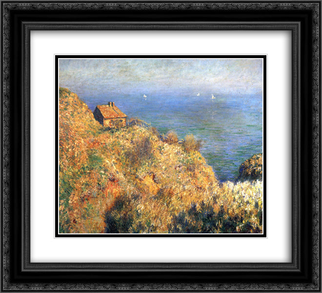Fisherman's House at Varengeville 22x20 Black Ornate Wood Framed Art Print Poster with Double Matting by Monet, Claude