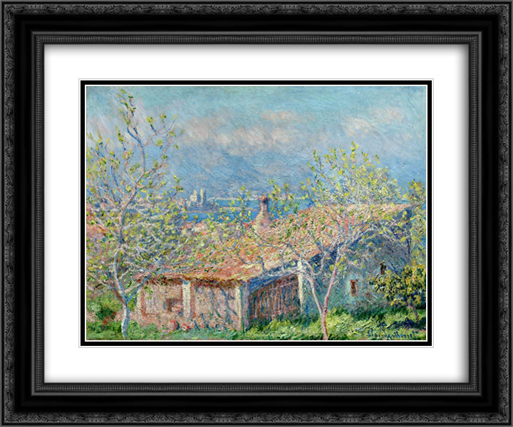 Gardener's House at Antibes 24x20 Black Ornate Wood Framed Art Print Poster with Double Matting by Monet, Claude