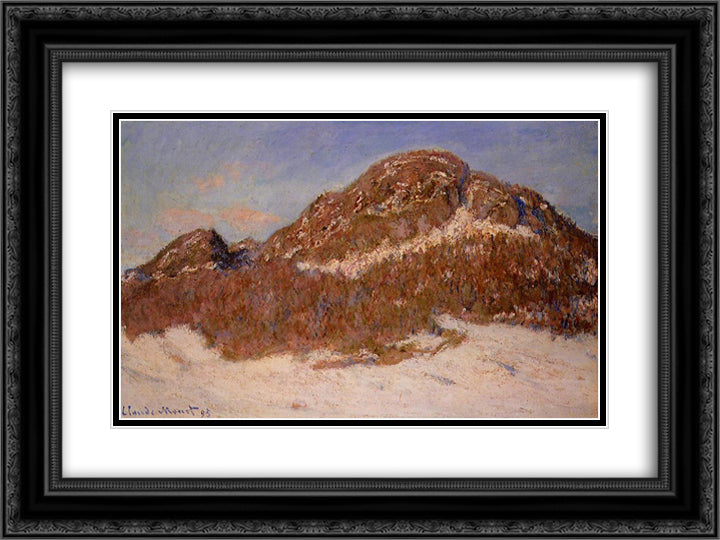 Mount Kolsaas 3 24x18 Black Ornate Wood Framed Art Print Poster with Double Matting by Monet, Claude