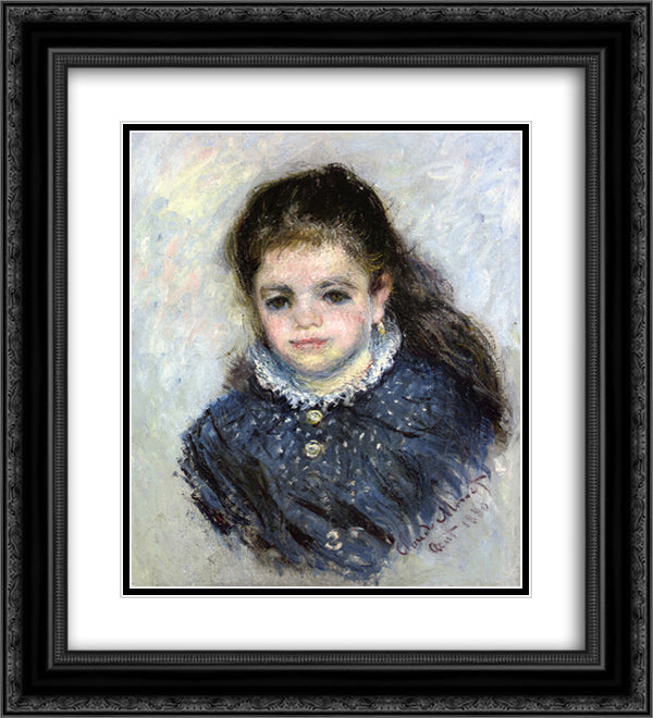 Portrait of Jeanne Serveau 20x22 Black Ornate Wood Framed Art Print Poster with Double Matting by Monet, Claude