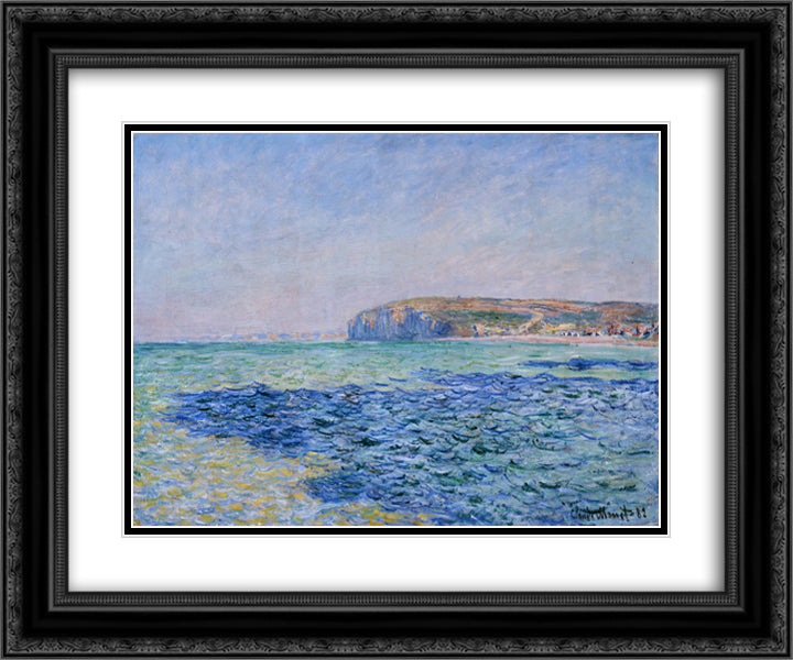 Shadows on the Sea at Pourville 24x20 Black Ornate Wood Framed Art Print Poster with Double Matting by Monet, Claude