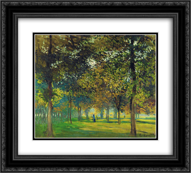 The Allee du Champ de Foire at Argenteuil 22x20 Black Ornate Wood Framed Art Print Poster with Double Matting by Monet, Claude