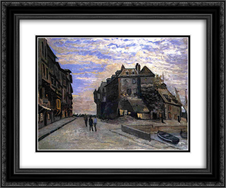 The Lieutenancy at Honfleur 24x20 Black Ornate Wood Framed Art Print Poster with Double Matting by Monet, Claude