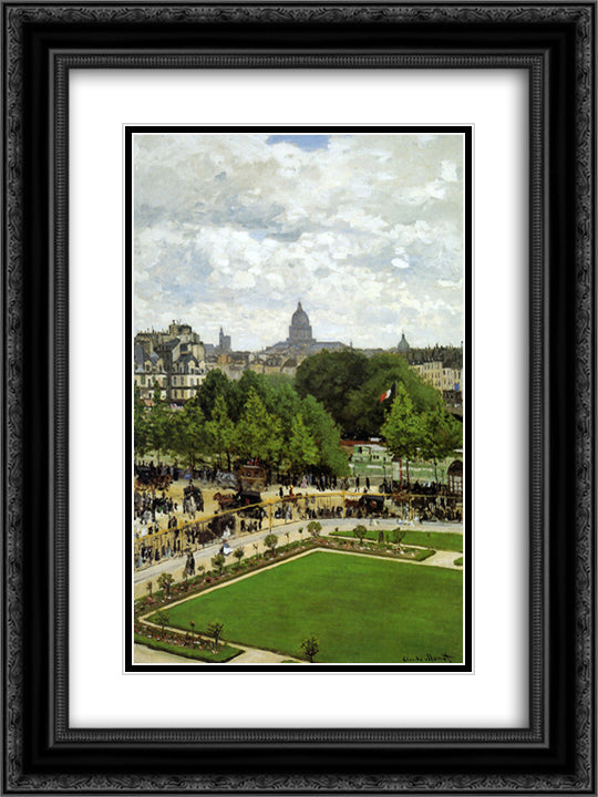 The Garden of the Princess 18x24 Black Ornate Wood Framed Art Print Poster with Double Matting by Monet, Claude