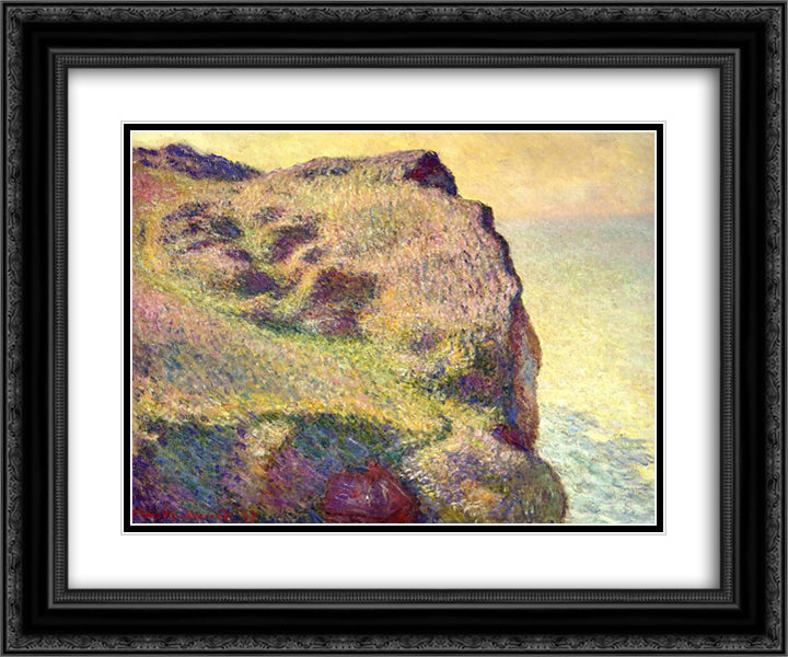 The Pointe du Petit Ailly 24x20 Black Ornate Wood Framed Art Print Poster with Double Matting by Monet, Claude