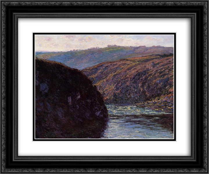Valley of the Creuse, Afternoon Sunlight 24x20 Black Ornate Wood Framed Art Print Poster with Double Matting by Monet, Claude