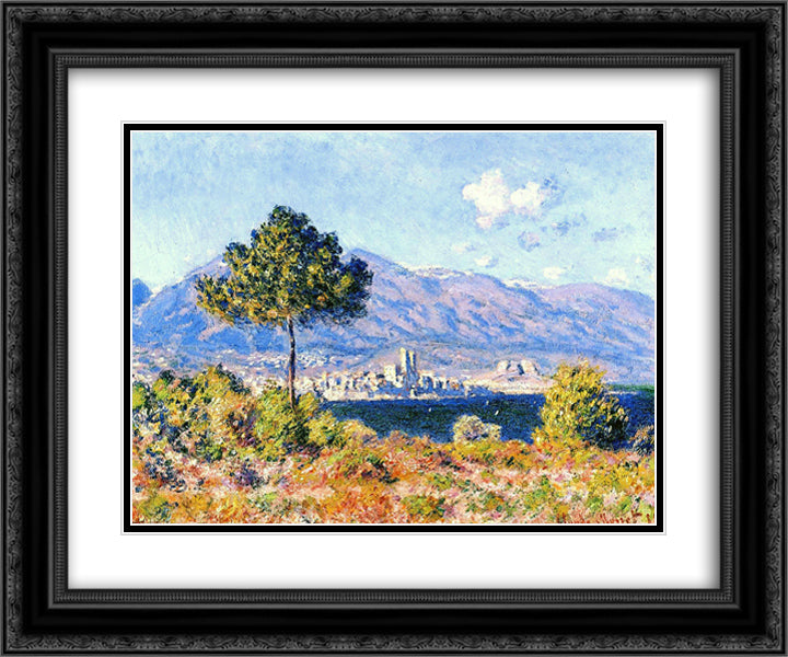 View of Antibes from the Plateau Notre-Dame 24x20 Black Ornate Wood Framed Art Print Poster with Double Matting by Monet, Claude