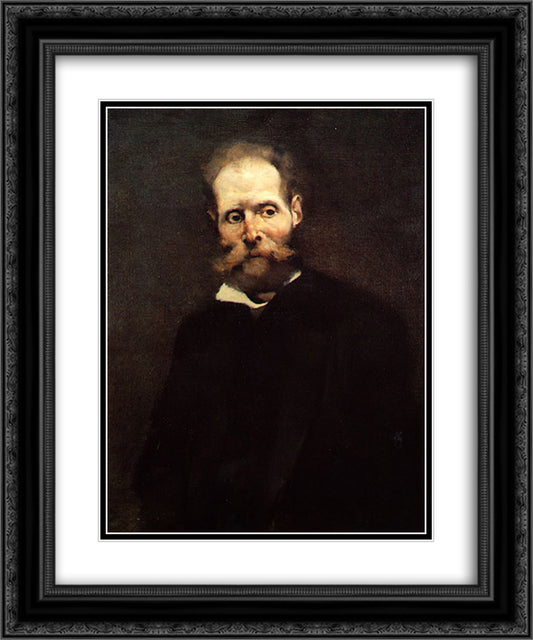 Portrait of Antero de Quintal 20x24 Black Ornate Wood Framed Art Print Poster with Double Matting by Bordalo Pinheiro, Columbano