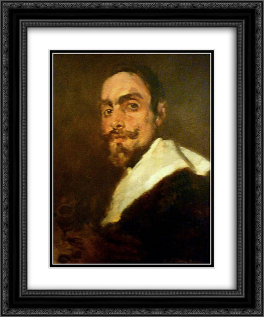 Retrato do Professor Joo Barreira 20x24 Black Ornate Wood Framed Art Print Poster with Double Matting by Bordalo Pinheiro, Columbano
