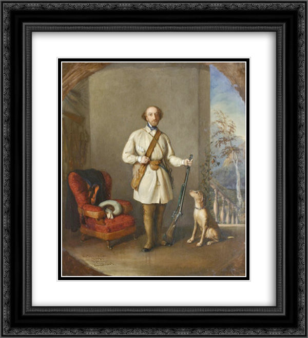 Portrait of Nicolae Golescu 20x22 Black Ornate Wood Framed Art Print Poster with Double Matting by Rosenthal, Constantin Daniel