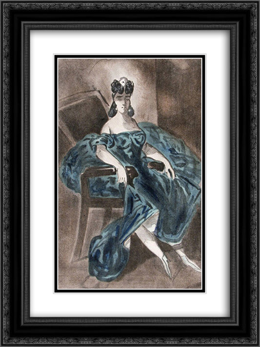 Portrait #2 18x24 Black Ornate Wood Framed Art Print Poster with Double Matting by Guys, Constantin