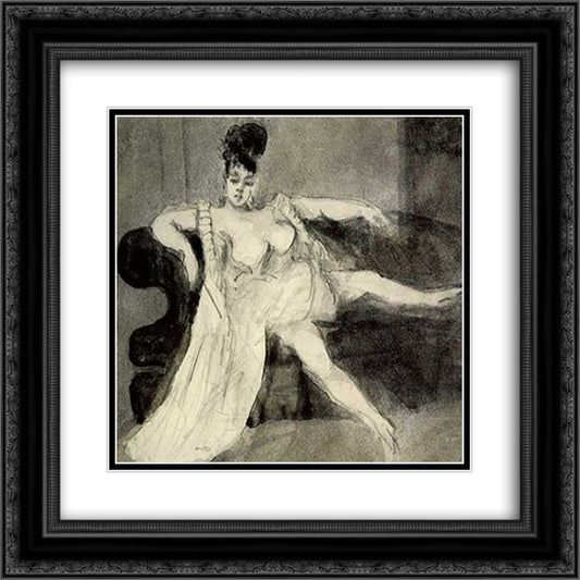 The Spread 20x20 Black Ornate Wood Framed Art Print Poster with Double Matting by Guys, Constantin