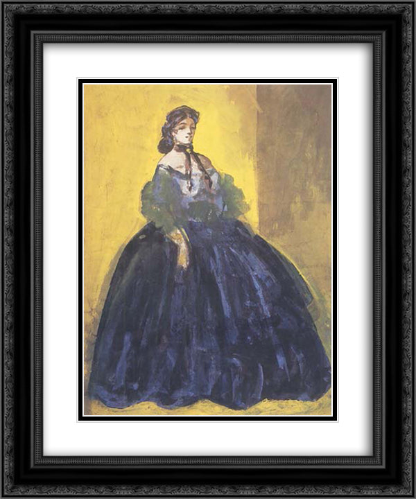 Toliere 20x24 Black Ornate Wood Framed Art Print Poster with Double Matting by Guys, Constantin