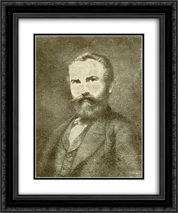 Self-portrait 20x24 Black Ornate Wood Framed Art Print Poster with Double Matting by Stahi, Constantin