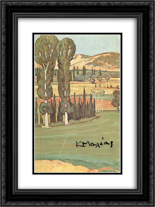 Landscape 18x24 Black Ornate Wood Framed Art Print Poster with Double Matting by Maleas, Constantine