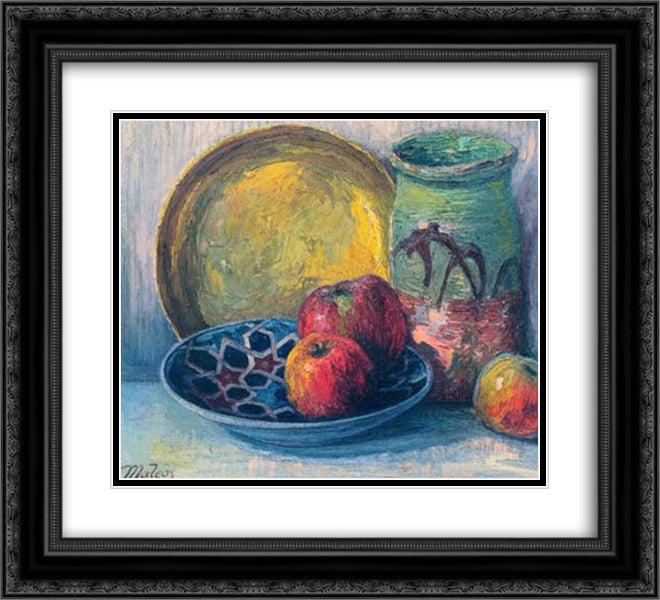 Still Life 22x20 Black Ornate Wood Framed Art Print Poster with Double Matting by Maleas, Constantine