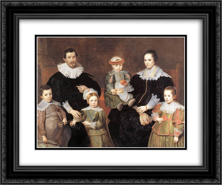 The Family of the Artist 24x20 Black Ornate Wood Framed Art Print Poster with Double Matting by Vos, Cornelis de