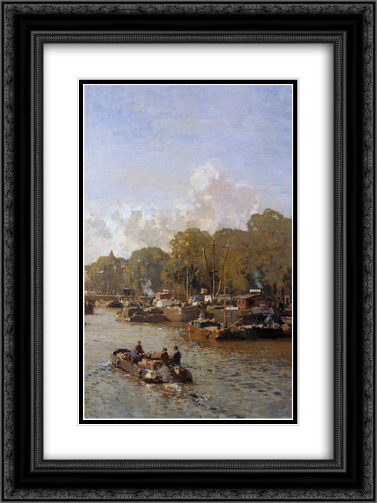 View on the Amstel 18x24 Black Ornate Wood Framed Art Print Poster with Double Matting by Vreedenburgh, Cornelis