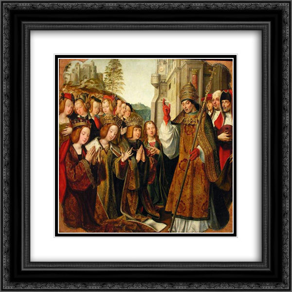 Benco de Santa Auta em Lisboa 20x20 Black Ornate Wood Framed Art Print Poster with Double Matting by Figueiredo, Cristovao de