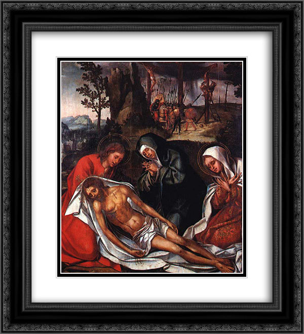 Cristo deposto da cruz 20x22 Black Ornate Wood Framed Art Print Poster with Double Matting by Figueiredo, Cristovao de