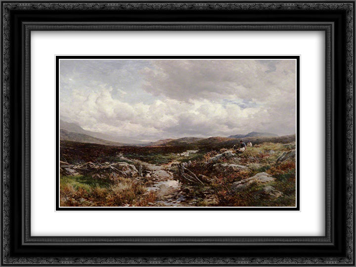 Near Festiniog 24x18 Black Ornate Wood Framed Art Print Poster with Double Matting by Bates, David