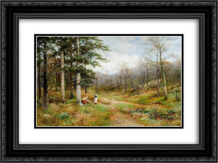 On the Long Mynd, Church Stretton 24x18 Black Ornate Wood Framed Art Print Poster with Double Matting by Bates, David