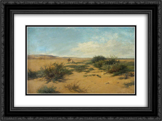 The Border of the Nile Valley 24x18 Black Ornate Wood Framed Art Print Poster with Double Matting by Bates, David