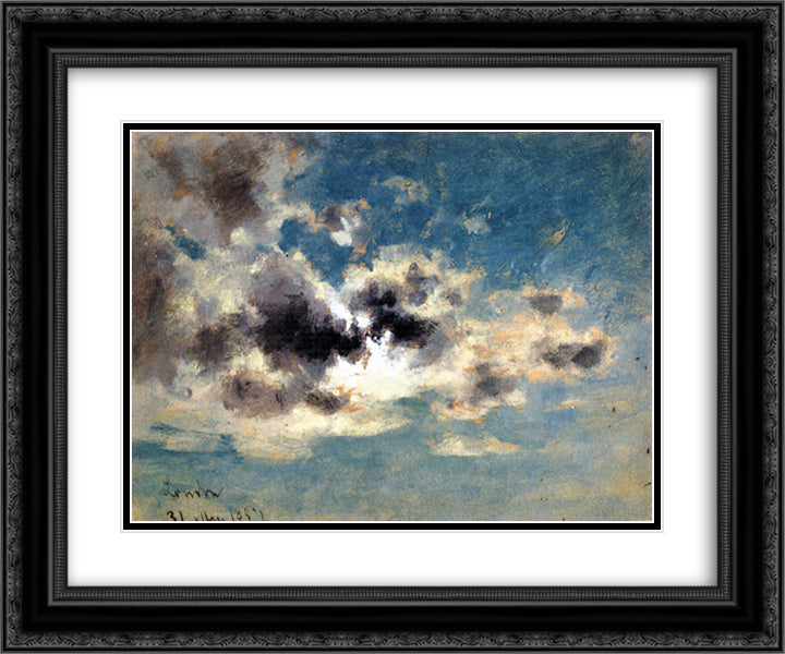 Clouds 24x20 Black Ornate Wood Framed Art Print Poster with Double Matting by Cox, David
