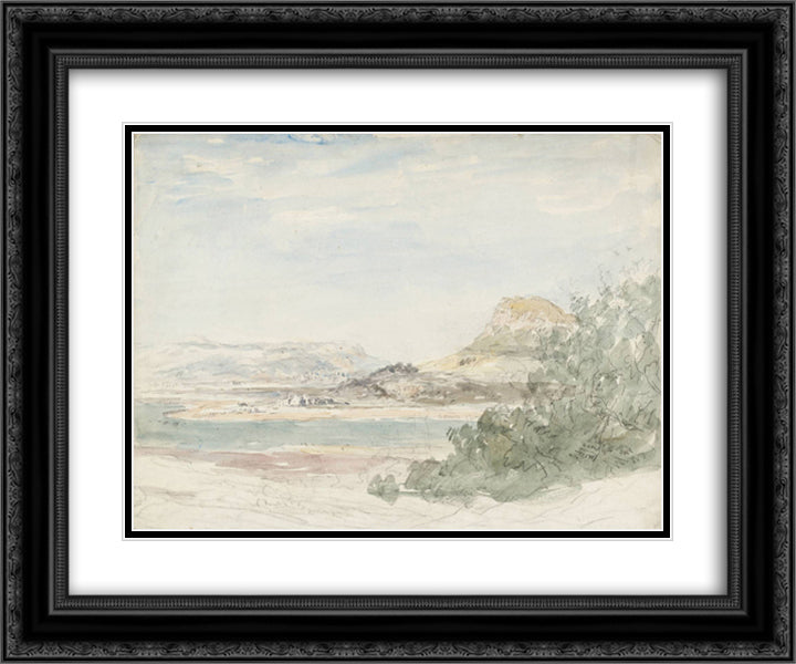 Coast Scene 24x20 Black Ornate Wood Framed Art Print Poster with Double Matting by Cox, David