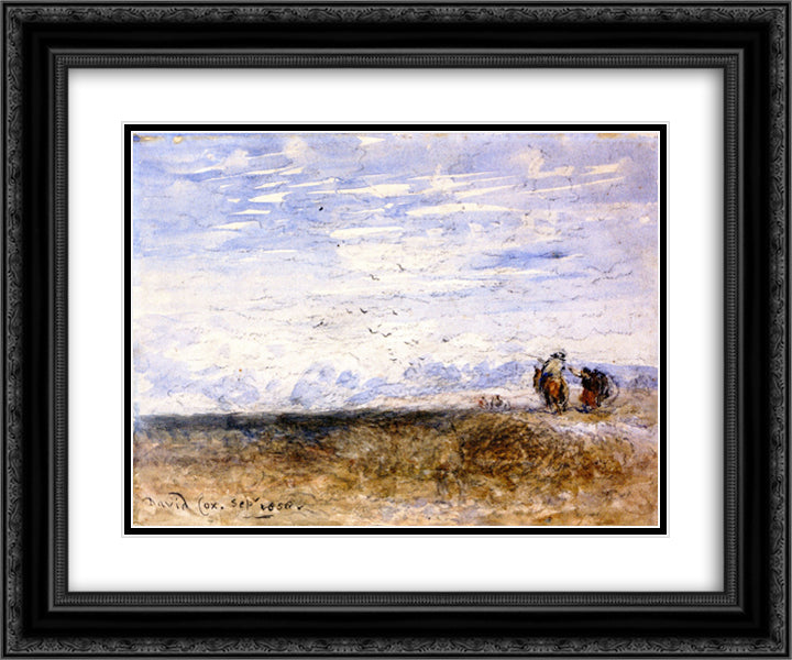 Crossing the Moor 24x20 Black Ornate Wood Framed Art Print Poster with Double Matting by Cox, David