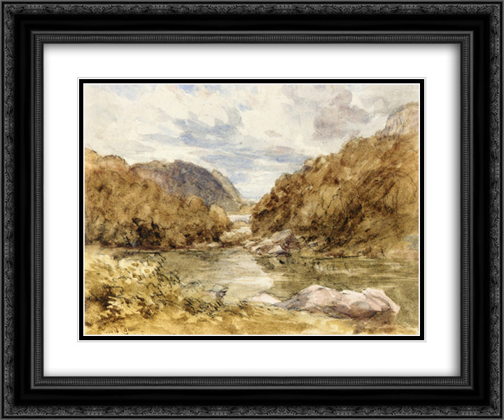 Pont-Y-Pair, near Bettwys-Y-Coed, North Wales 24x20 Black Ornate Wood Framed Art Print Poster with Double Matting by Cox, David