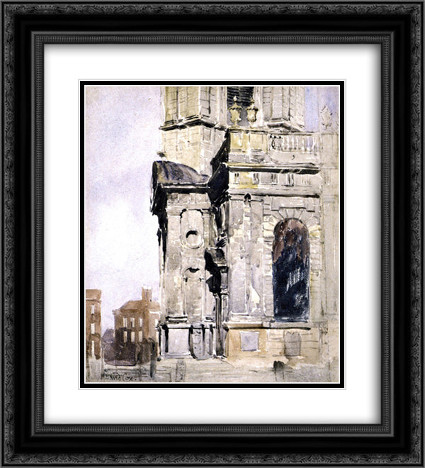 Porch of St. Philip's Church, Birmingham 20x22 Black Ornate Wood Framed Art Print Poster with Double Matting by Cox, David