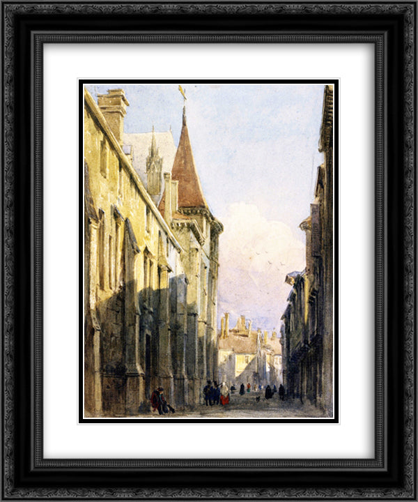 Street in Beauvais 20x24 Black Ornate Wood Framed Art Print Poster with Double Matting by Cox, David