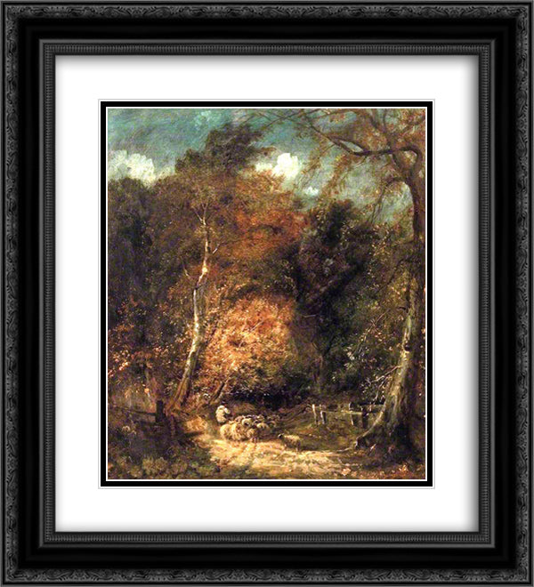 Wooded Landscape 20x22 Black Ornate Wood Framed Art Print Poster with Double Matting by Cox, David