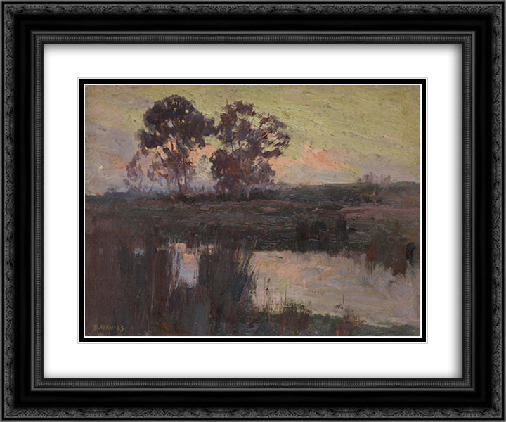 Nocturne, Templestowe 24x20 Black Ornate Wood Framed Art Print Poster with Double Matting by Davies, David