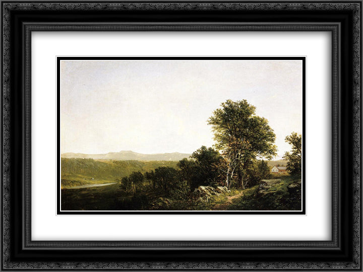 A Lush Summer Landscape 24x18 Black Ornate Wood Framed Art Print Poster with Double Matting by Johnson, David