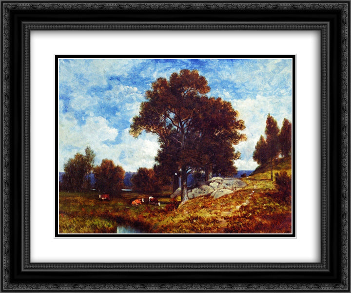 A Scene in the Bronx, N.Y. 24x20 Black Ornate Wood Framed Art Print Poster with Double Matting by Johnson, David