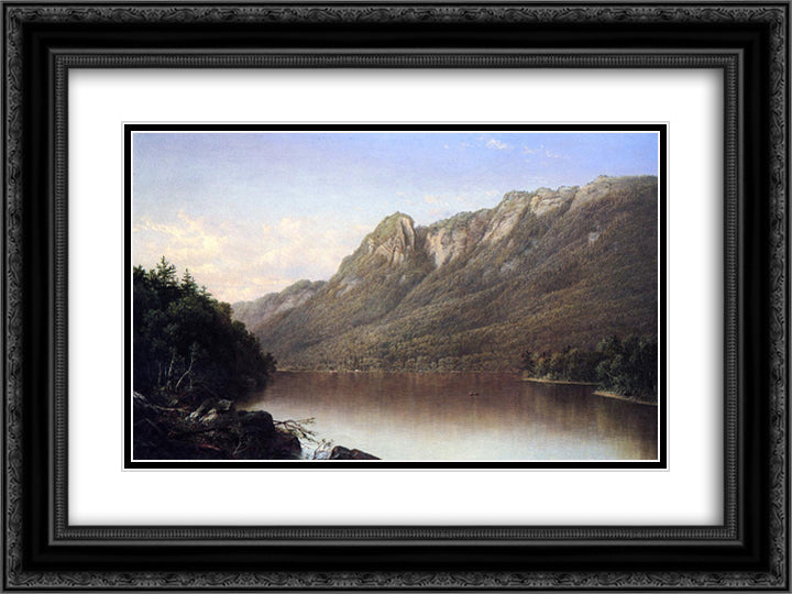 Eagle Cliff, Franconia Notch, New Hampshire 24x18 Black Ornate Wood Framed Art Print Poster with Double Matting by Johnson, David