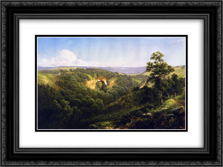 Natural Bridge, Virginia 24x18 Black Ornate Wood Framed Art Print Poster with Double Matting by Johnson, David