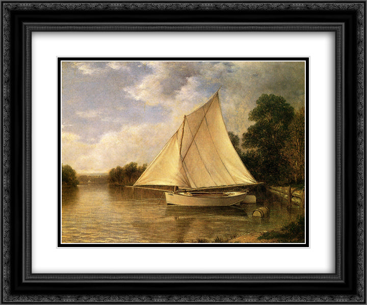 Safely Anchored 24x20 Black Ornate Wood Framed Art Print Poster with Double Matting by Johnson, David