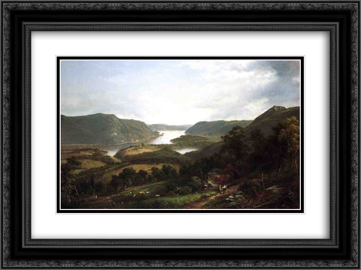The Hudson Riiver from Fort Montgomery 24x18 Black Ornate Wood Framed Art Print Poster with Double Matting by Johnson, David