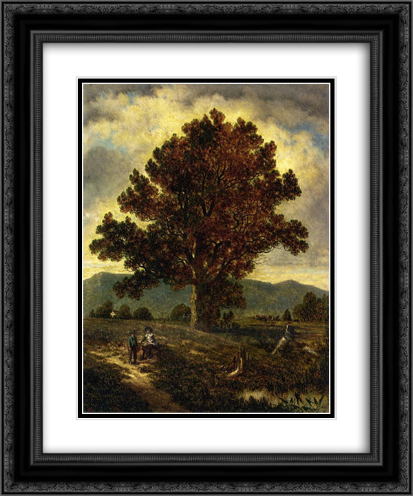 The Pathway Home 20x24 Black Ornate Wood Framed Art Print Poster with Double Matting by Johnson, David