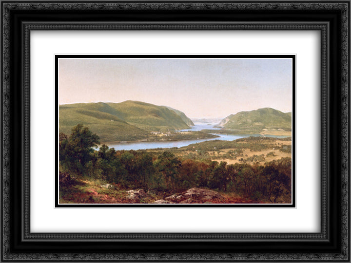View from Garrison, West Point, New York 24x18 Black Ornate Wood Framed Art Print Poster with Double Matting by Johnson, David