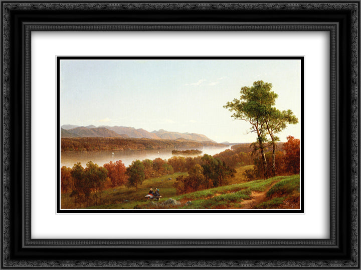 View from Hyde Park 24x18 Black Ornate Wood Framed Art Print Poster with Double Matting by Johnson, David
