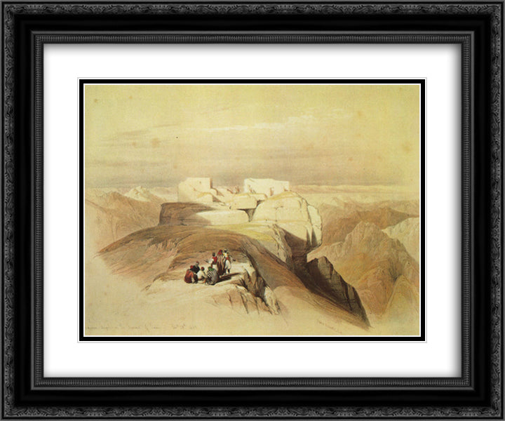 Ascent to the Summit of Mount Sinai 24x20 Black Ornate Wood Framed Art Print Poster with Double Matting by Roberts, David