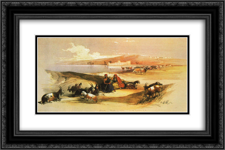 Ashdod 24x16 Black Ornate Wood Framed Art Print Poster with Double Matting by Roberts, David